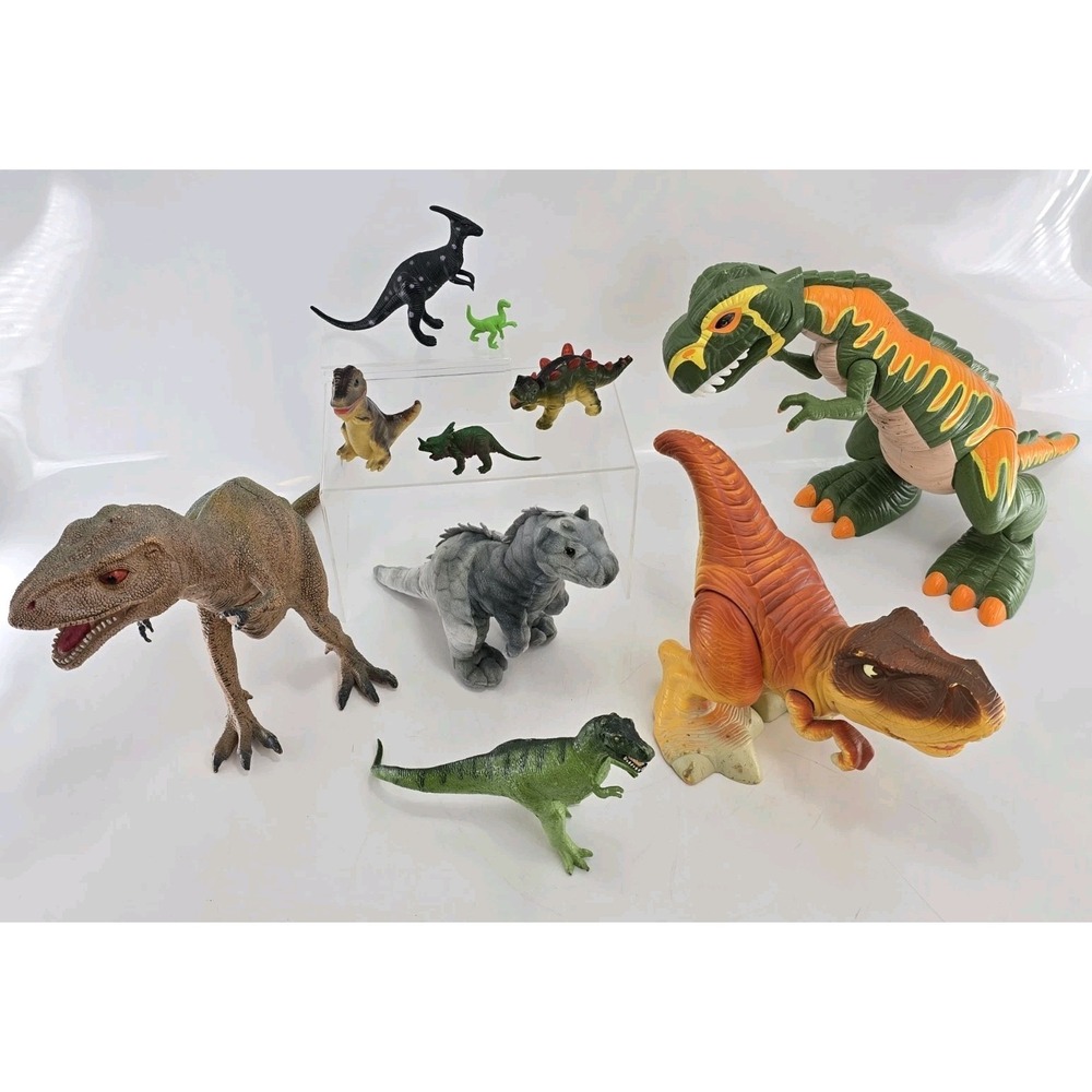 10 Lot - Vtg Dinosaur Toys - Fisher Price, Playskool‎ Etc, Large & Small Mix